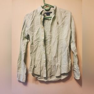 Ralph Lauren Green Striped Button-Up Shirt